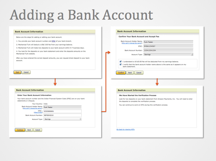 Image of the add bank account sequence